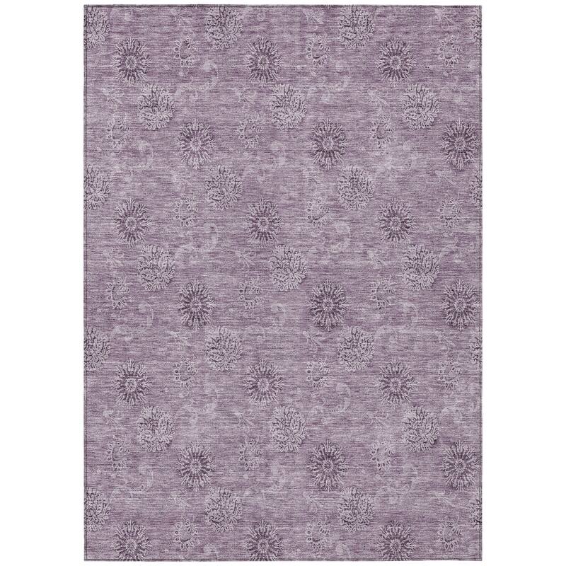 HomeRoots Floral Transitional Rectangle Outdoor Rug