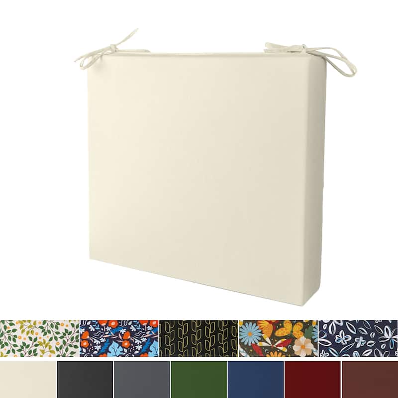 Set of 4 Solid Soft Outdoor Patio Deep Seat Cushion - 18.5x16x3" Square Corner - Beige