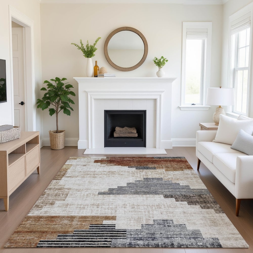 Premium Washable Super Soft Geo Global Mayfield Rug