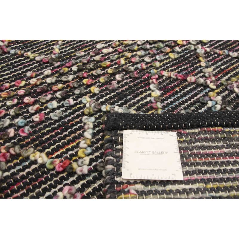 ECARPETGALLERY Braid weave Sienna Black Wool Rug - 5'2 x 7'6