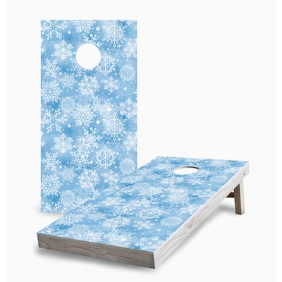 Snowflake Pattern Cornhole Game (Choose Wraps or Boards)