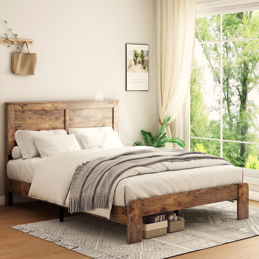 Wood Platform Bed Frame For Bedroom
