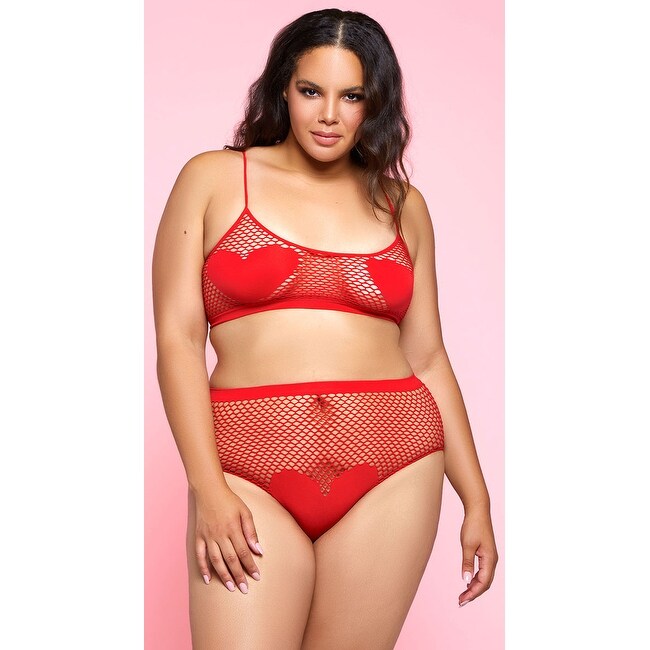 plus size fishnet bra