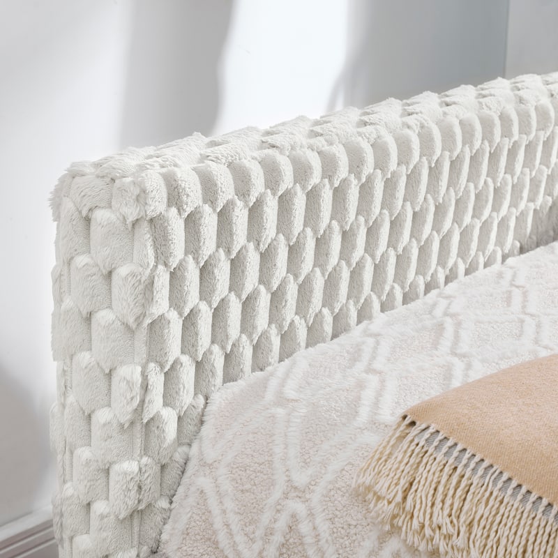 Corduroy Fabric Daybed Twin Size Upholstered Panel Frame Sofa Bed with Pull-out Trundle Bed, Low-Profile Platform Day Bed