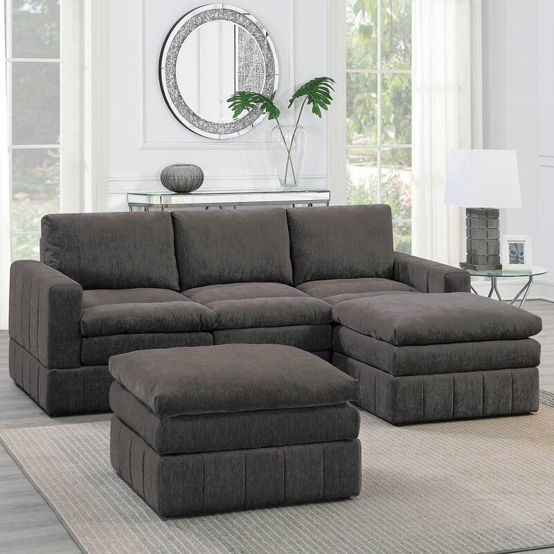 Morgan Fabric 5 Piece Modular Sofa Set