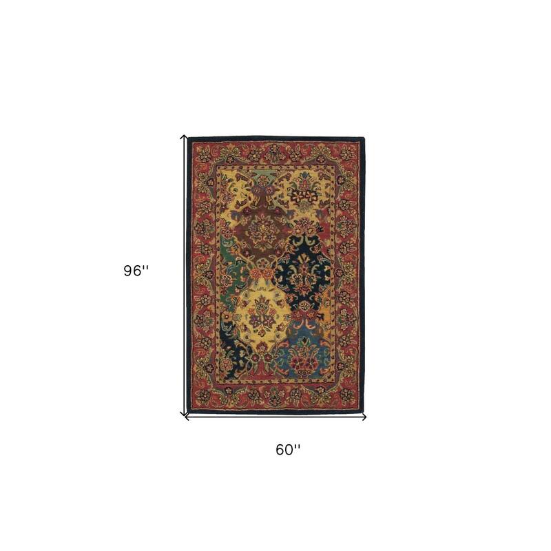 Fufo Power Loomed Floral Traditional Soft Area Rug By HomeRoots - 96' X '60' X '0.5