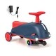 preview thumbnail 2 of 7, 6V Kids Ride On Drifting Wiggle Car 2 in 1 with Music and Pedal and Dolphin-like Design-Blue - 27.5" x 13" x 10"