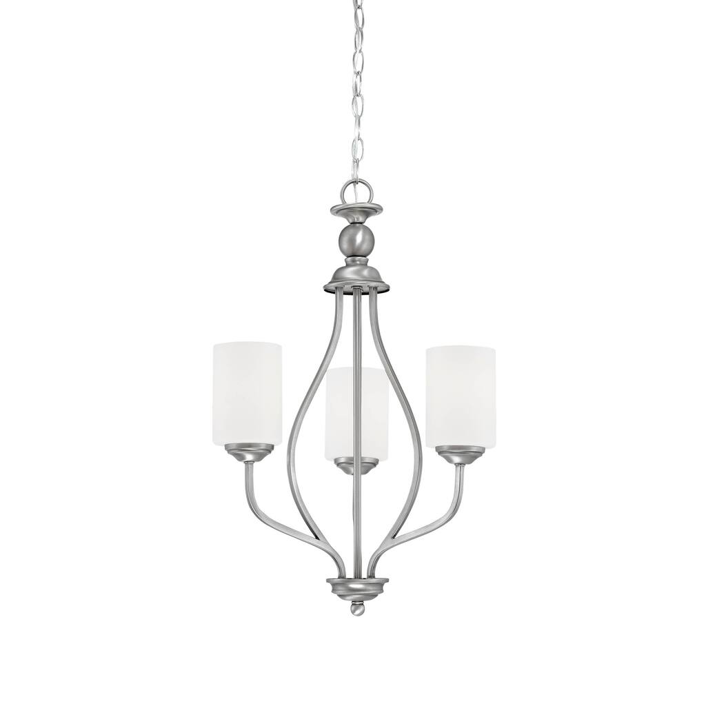 Millennium Lighting Lansing Metal 3 Light Chandelier with Frosted Glass Shades
