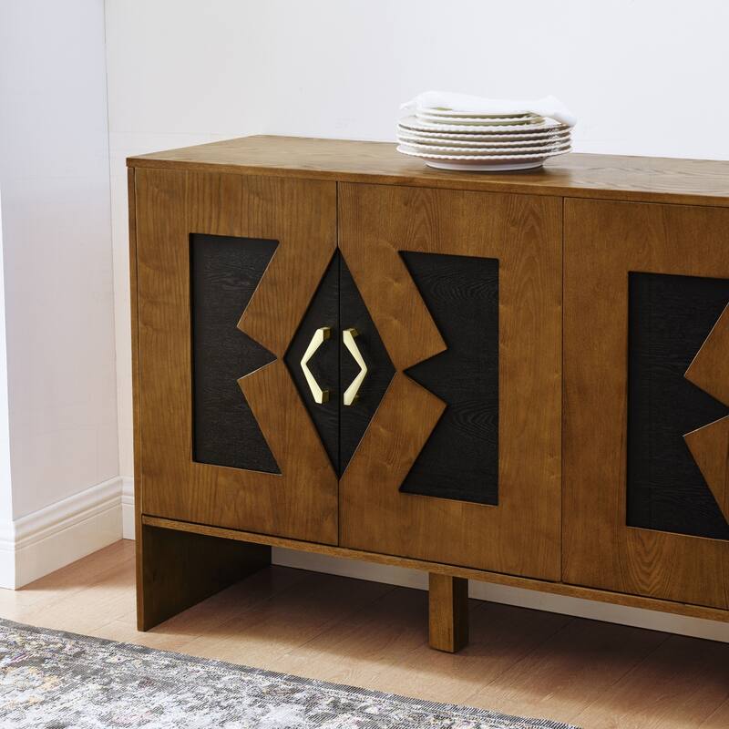 Versatile Mid Century Modern Storage Cabinet with Adjustable Shelves