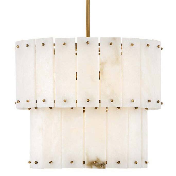 Fredrick Ramond FR47757 Simone 4 Light 18" Wide Pendant with Alabaster - Burnished Gold