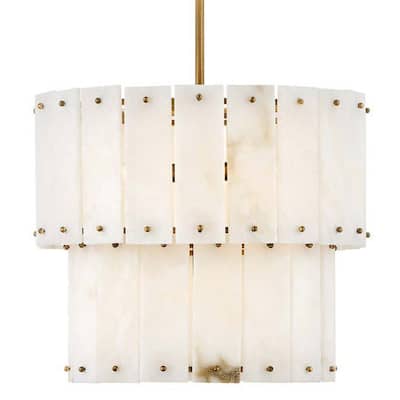 Fredrick Ramond FR47757 Simone 4 Light 18" Wide Pendant with Alabaster