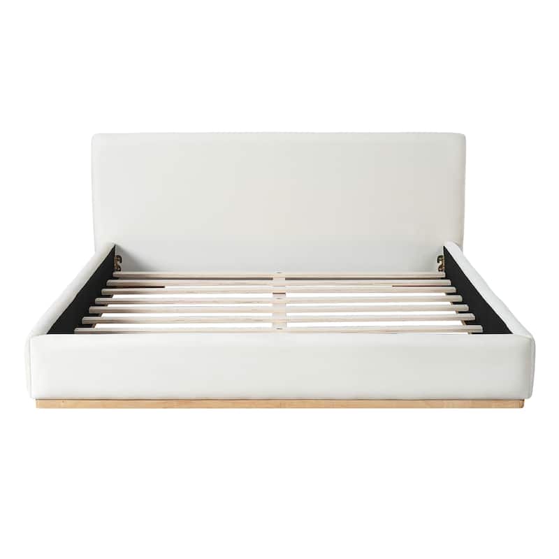 Queen / King Elegant Upholstered Bed with Solid Wood Frame and Durable, Comfortable Design