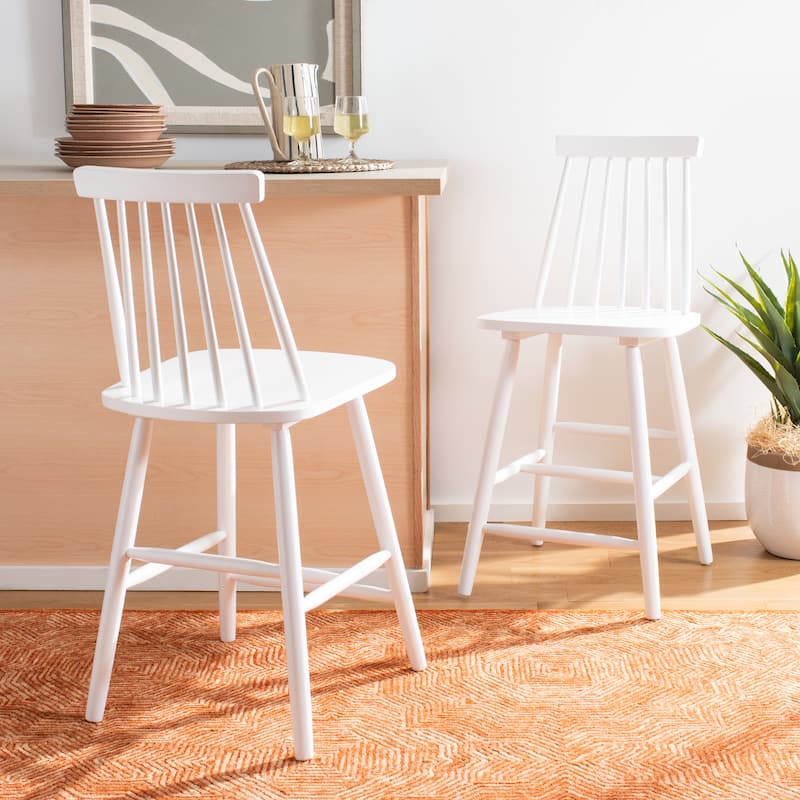 SAFAVIEH Beaufort 24-inch Spindle Farmhouse Counter Stool (Set of 2) - 18"W x 21"D x 39"H