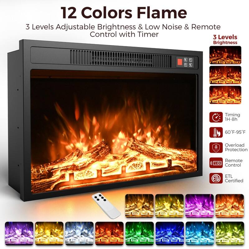 59" Sliding Diamond Door TV Stand for TVs up to 65" with 23" Electric Fireplace Included