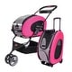 preview thumbnail 1 of 6, Ibiyaya 5 in 1 EVA Convertible Foldable Small Pet Carrier/Stroller System, Pink - 15.9