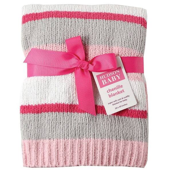 slide 1 of 1, Hudson Baby Infant Girl Plush Chenille Blanket, Pink, One Size - Pink - One Size One Size - Pink