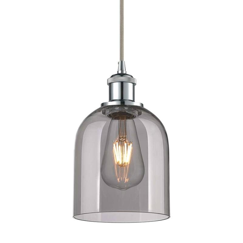 Innovations Lighting 516-1P-10-6 Bella Pendant Bella 6" Wide Mini - Polished Chrome / Light Smoke