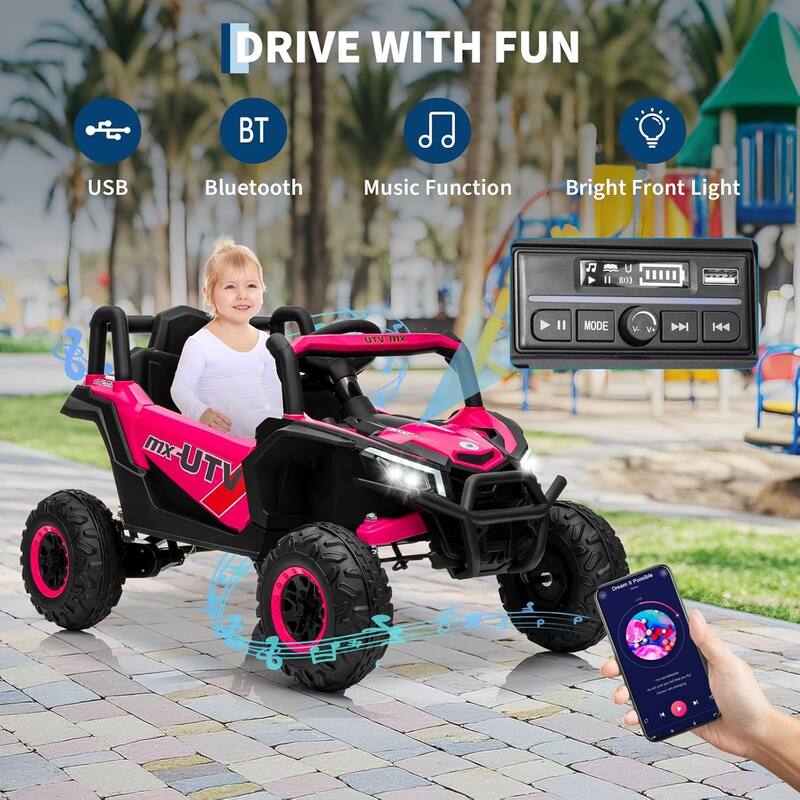 12V Kids Ride On Car,UTV Truck with Remote Control,Electric Vehicle with 4 Spring Suspension