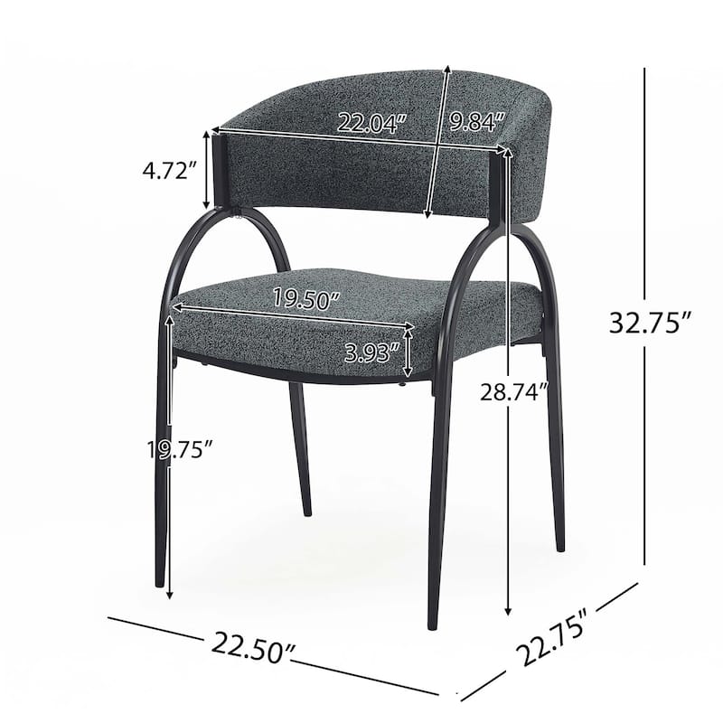 Upholstered Dining Chairs With Metal Legs (Set of 2)