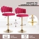 preview thumbnail 17 of 36, HOMEFUN Velvet Swivel Adjustable Height Scallop Bar Stools With Footrest(set of 2)