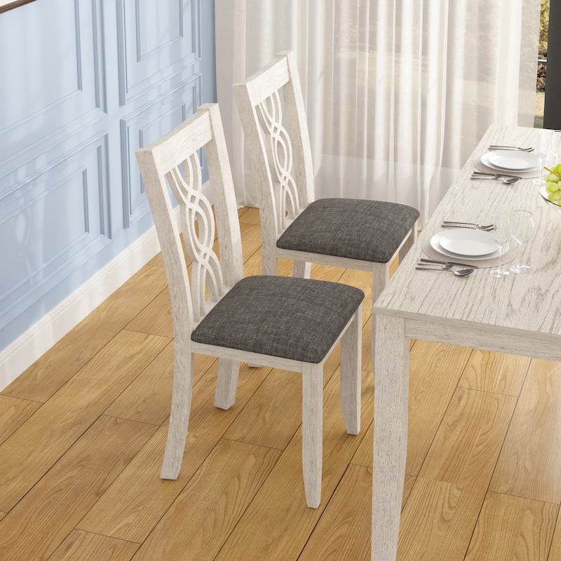 VECELO Solid Wood Dining Chairs Set of 2/4/6, Kitchen Side Chair