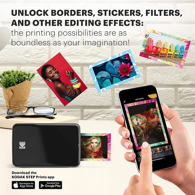 Kodak Step Mobile Instant Photo Printer 2x3", Compatible with iOS, Android & Bluetooth