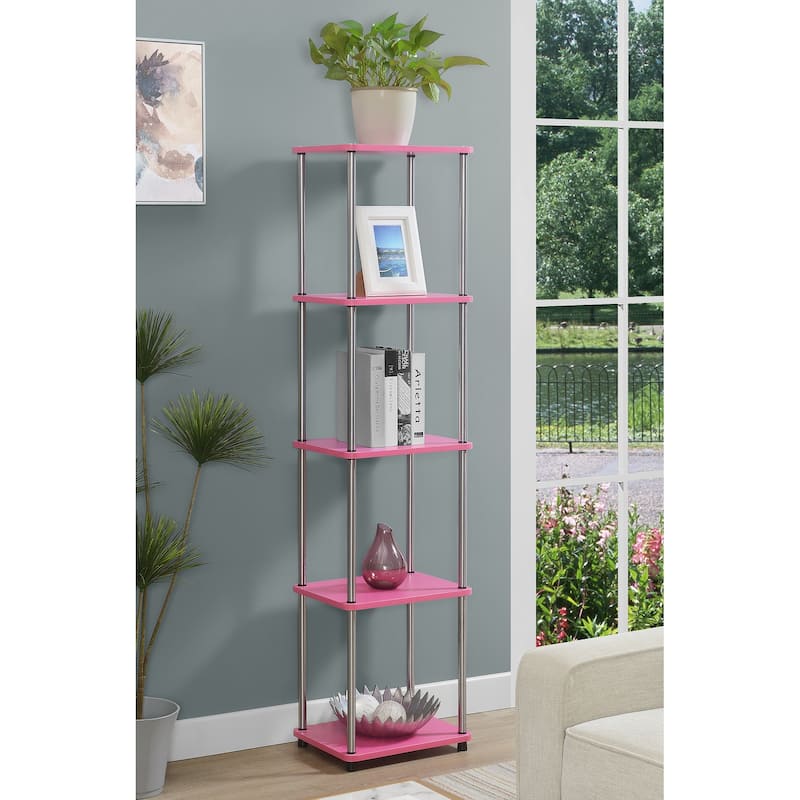 Convenience Concepts Designs2Go No Tools 5 Tier Tower - Pink/Chrome