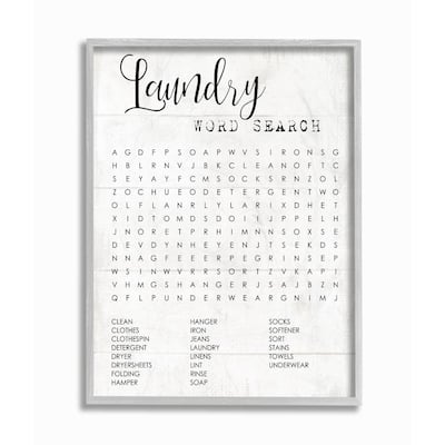 Stupell Laundry Word Search Fun Family Word Design Framed Wall Art, Design By Artist Daphne Polselli