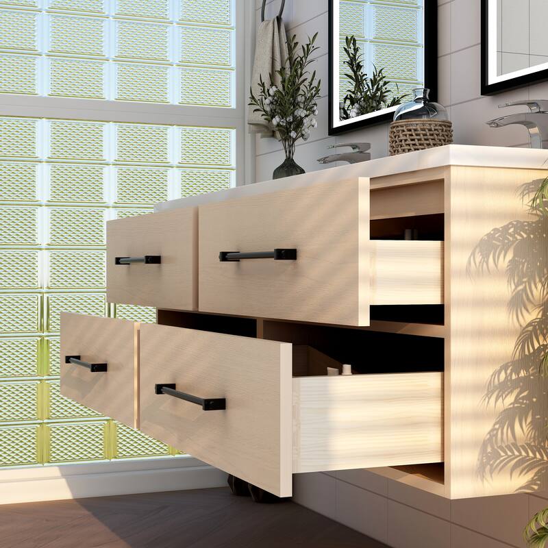 Victoria 60'' Floating Vanity with Double Reinforced Acrylic Sink - 59.5
