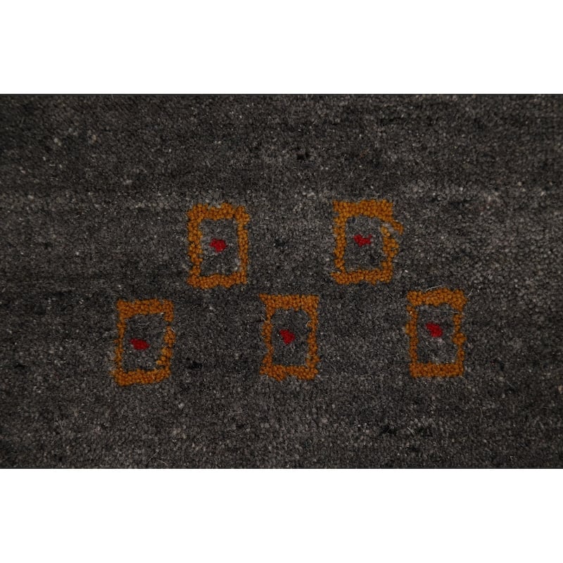 Gabbeh Oriental Area Rug Handmade Grey Modern Wool Carpet - 5'9" x 7'8"