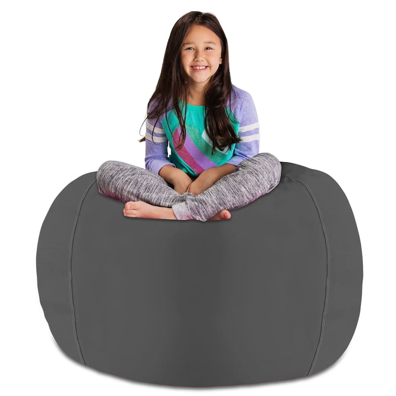 Kids' Stuffed Animal Storage Bean Bag Chair Cover or Toy Organizer