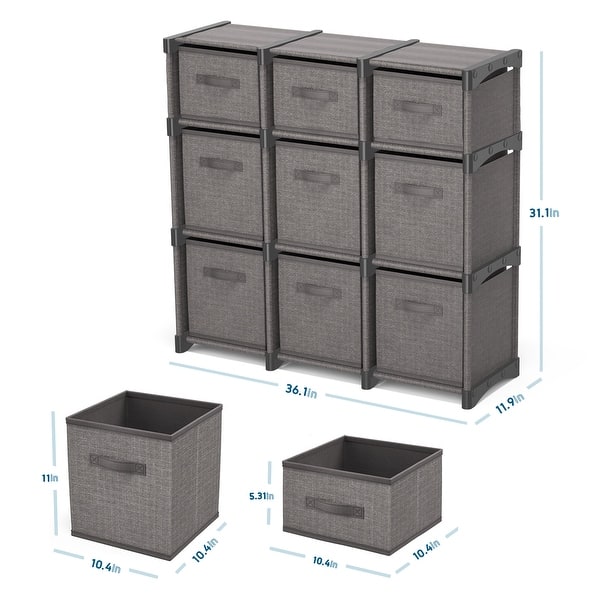 dimension image slide 5 of 6, Empyrean Cube Storage Organizer for Bedroom - Box Storage Cubby Organizer for Living Room, Office, & Playroom