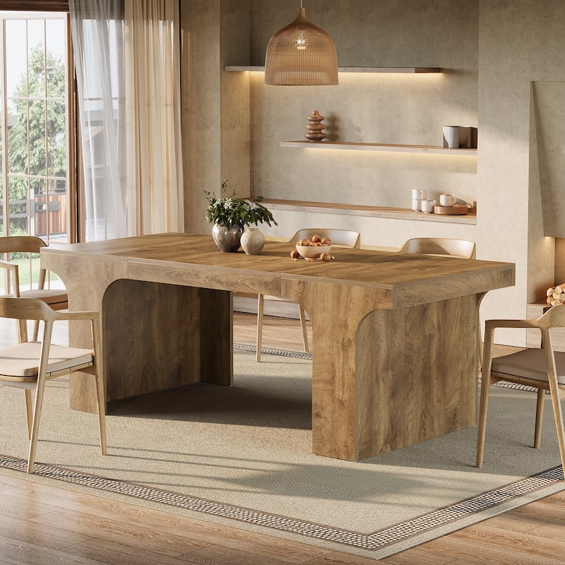 71" Large Wood Dining Table, Rectangular Kitchen Table, Dinner Accent Gathering Table