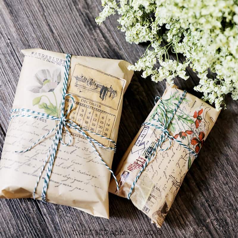 VECELO Green and White Garden Twine Strong Hemp Rope for Gardening Plant Tie Floristry Crafts Gift Wrapping Packing Decor