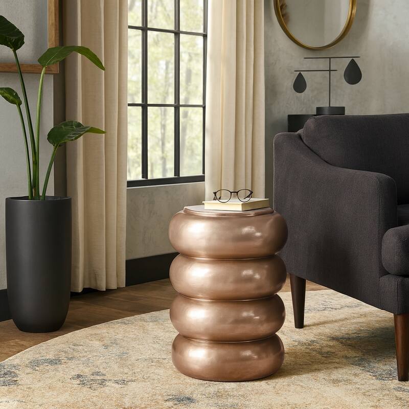 Metal Aluminum Sculptural Accent Table Savoir Trend - 20" Bronze - 20.0"