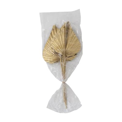Dried Natural Sun Cut Palm Bunch in Gold Finish