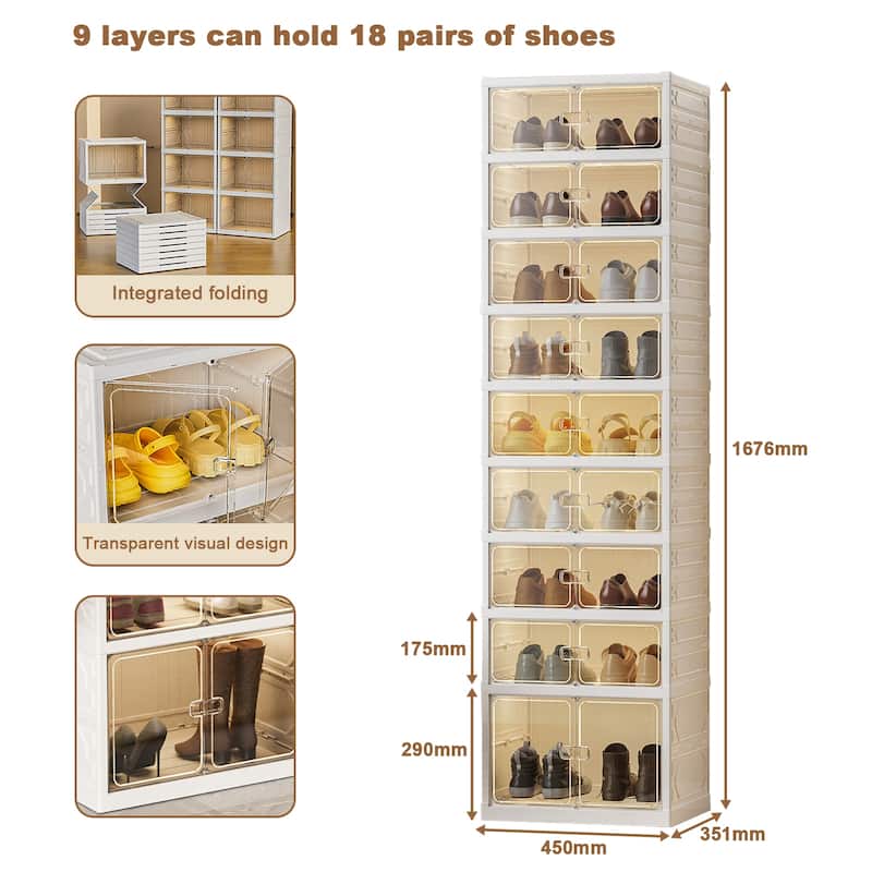 Foldable Shoe Rack Organizer For Closet Shoe Shelf