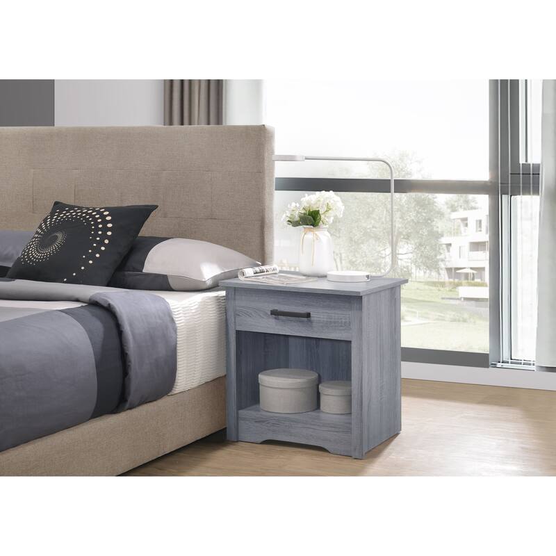 LYKE Home 1 Drawer RTA Nightstand , Gray