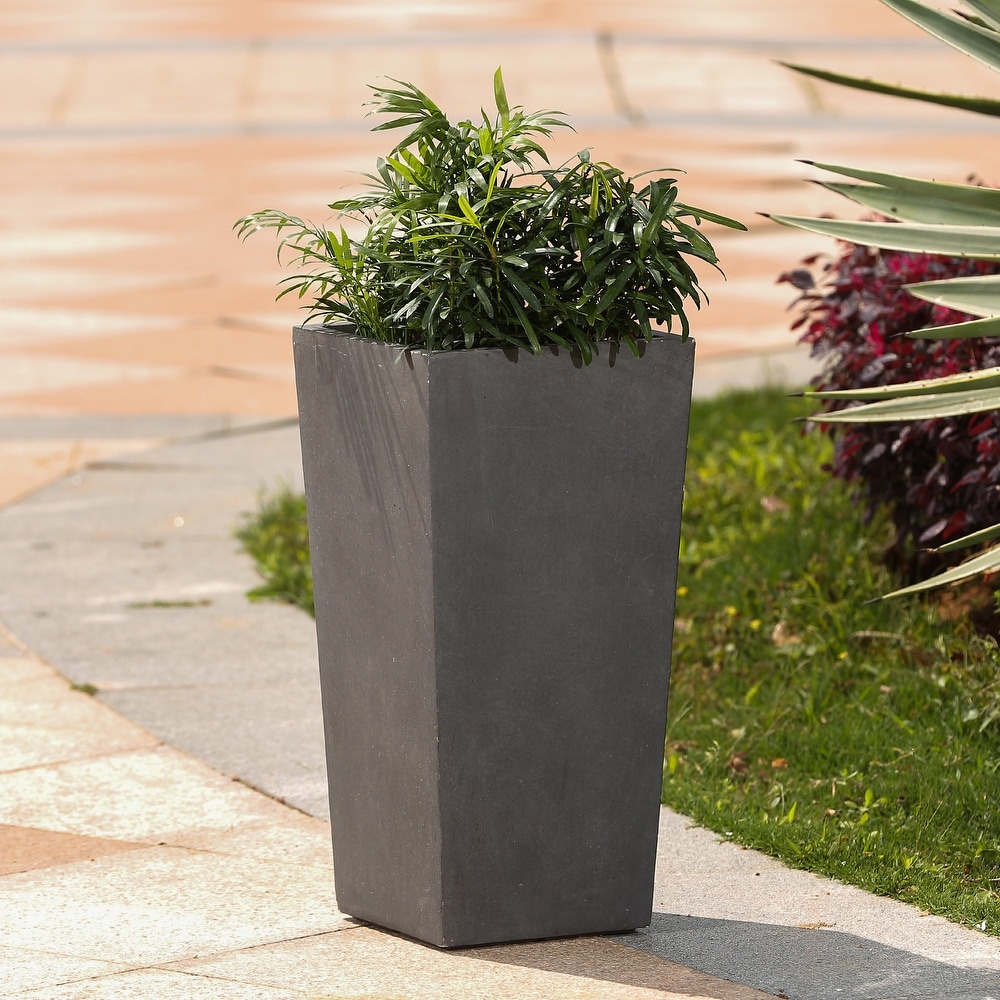Tapered Stone Finish Tall Planter. Opens flyout.