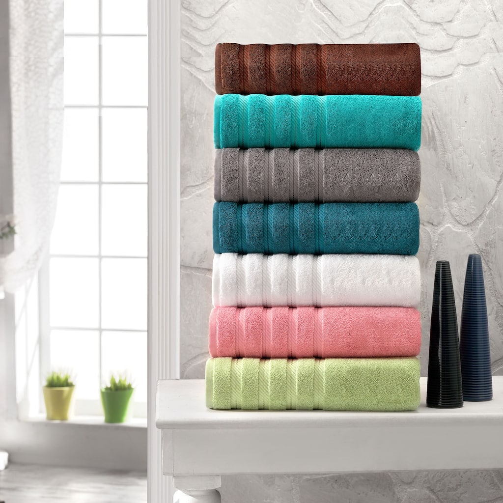 Antalya Hotel Collection Turkish Cotton Bathroom Towel 12 Pc Family Set