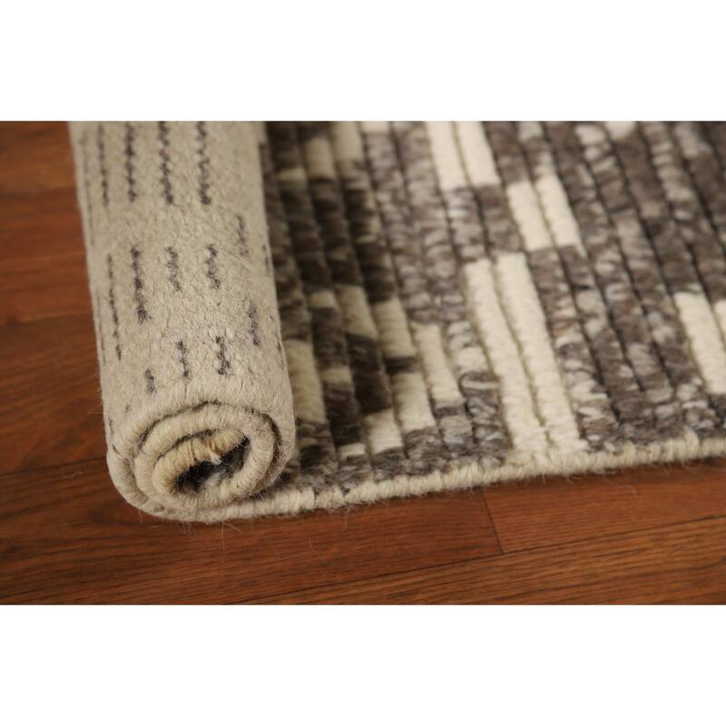 Striped Moroccan Oriental Rug Hand-Knotted Foyer Wool Carpet - 2'0"x 3'0"