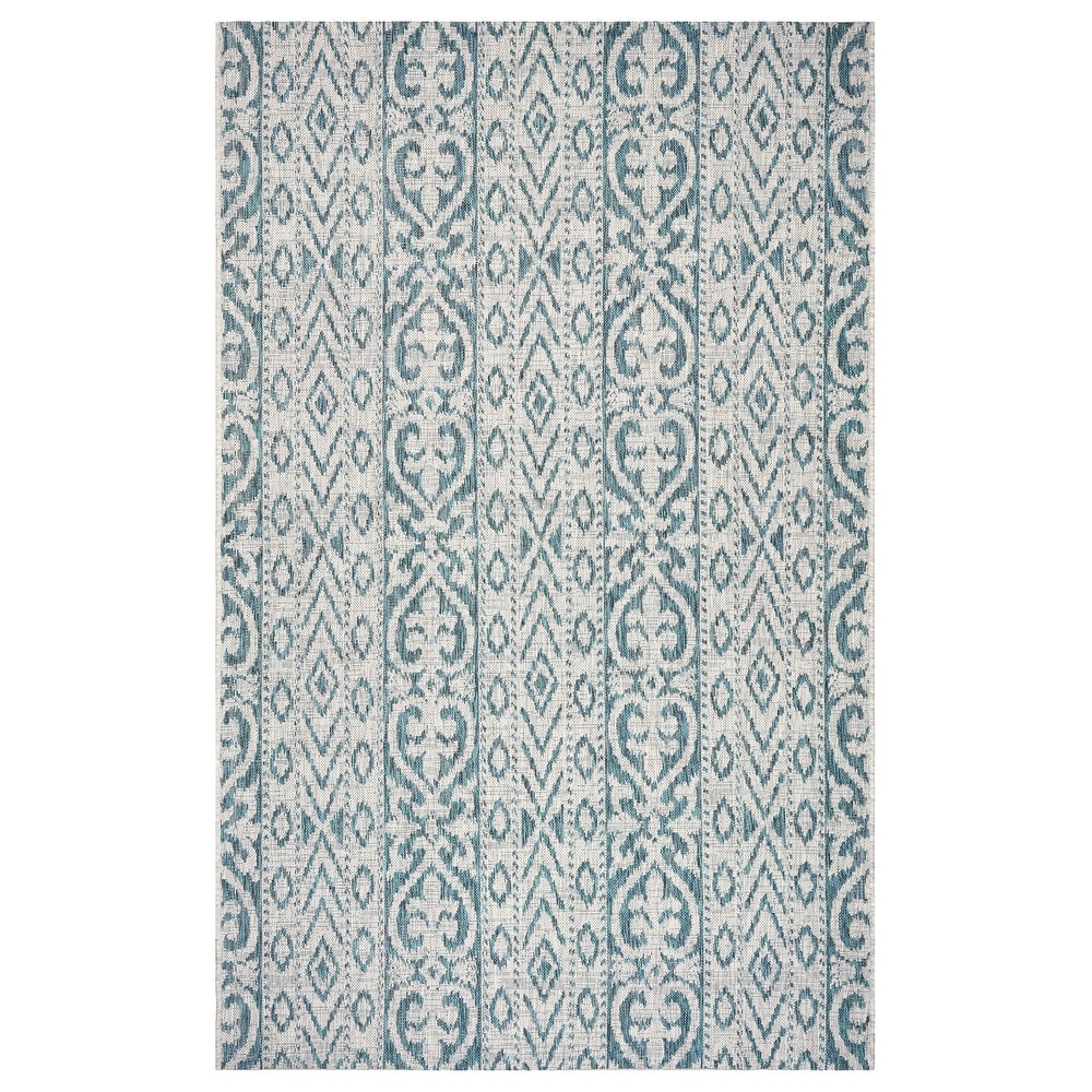 Sevita Sadie Ikat Striped Durable Performance Indoor/Outdoor Area Rug