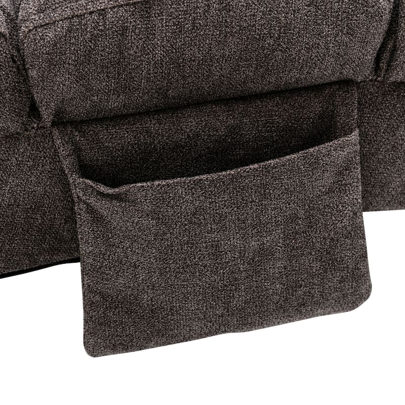 Linen Electric Massage Recliner Chaise Chair with Remote Control and Ergonomic Backrest