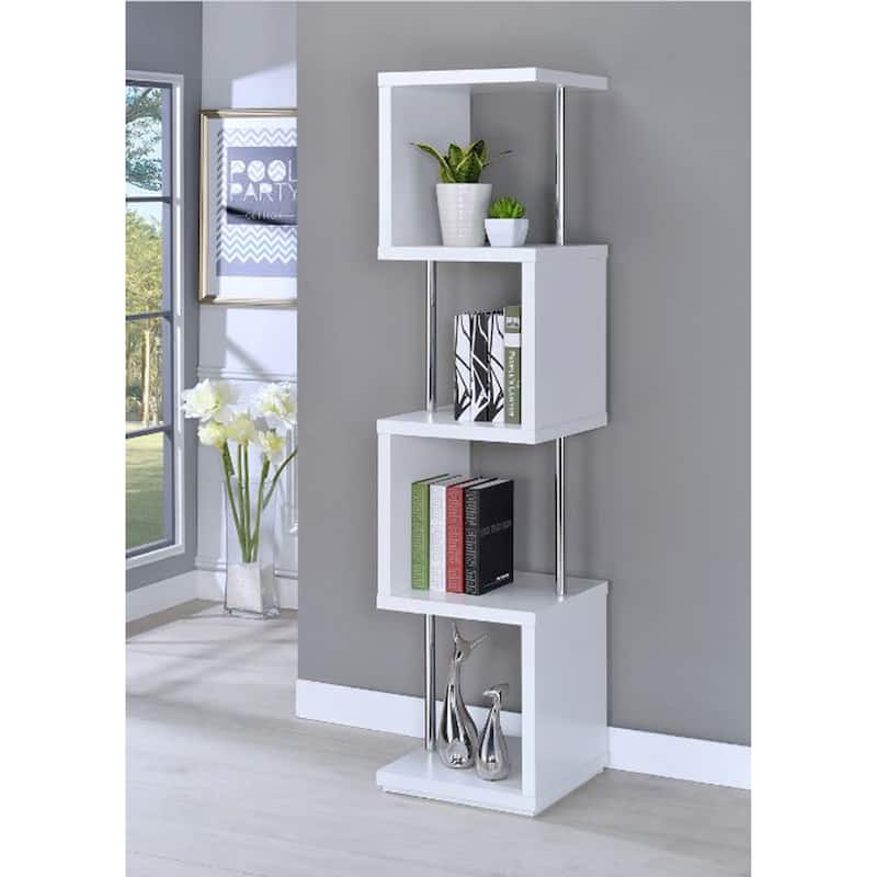 Esme Modern 4-tier Bookcase - White