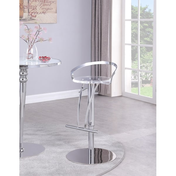 slide 1 of 8, Somette Adjustable Stool with Acrylic Seat and Chrome Finish