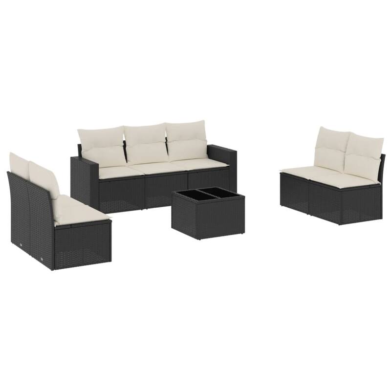 vidaXL Garden Sofa Set Black PE Rattan Flexible Setup Options - 21.7 x 21.7 x 14.6