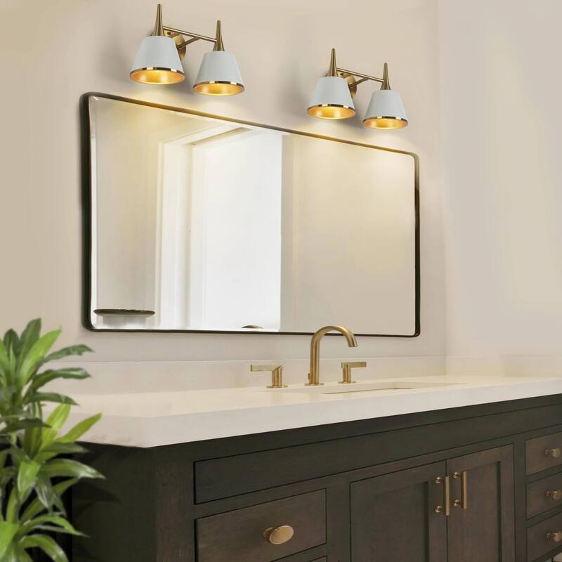 Mid-century Modern Gold 1/2/3/4-Light Bathroom Vanity Light Metal Wall Sconces