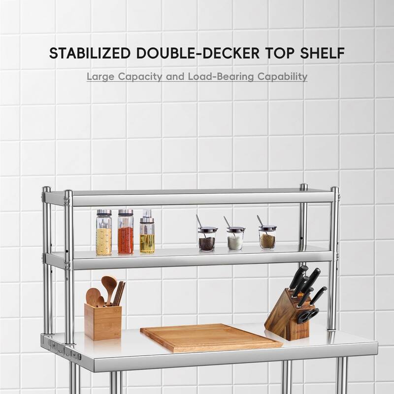 36" X 24" Commercial Work Table with 36" X 12" Shelf