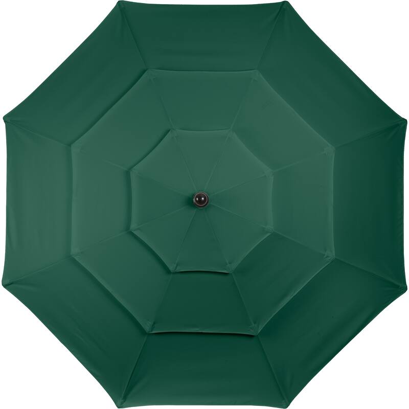 10 ft Patio Umbrella, 3-Tiered Sunshade with Push Button Tilt and Easy-Open Crank, Outdoor Umbrella for Deck, Yard
