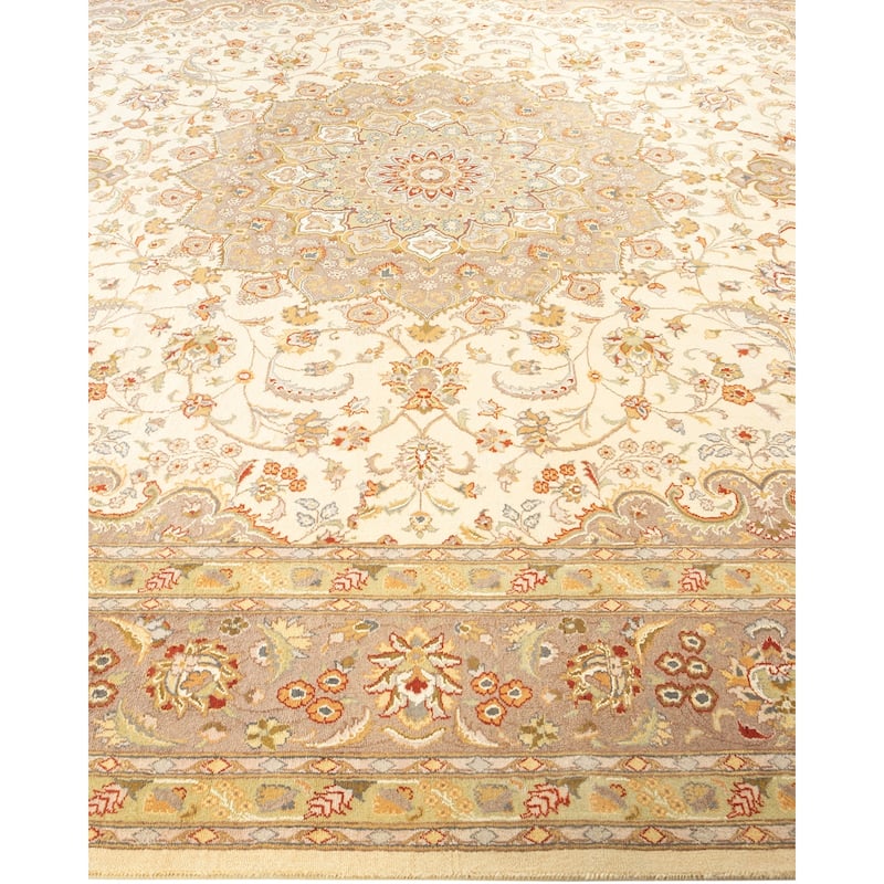 Overton Hand Knotted Wool Vintage Inspired Traditional Mogul Ivory Area Rug - 9 x 12
